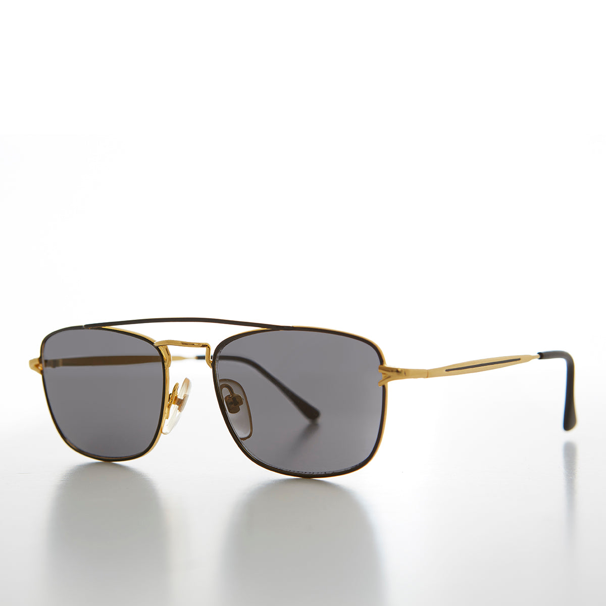 Gold Square Vintage Aviator Sunglass - Jake