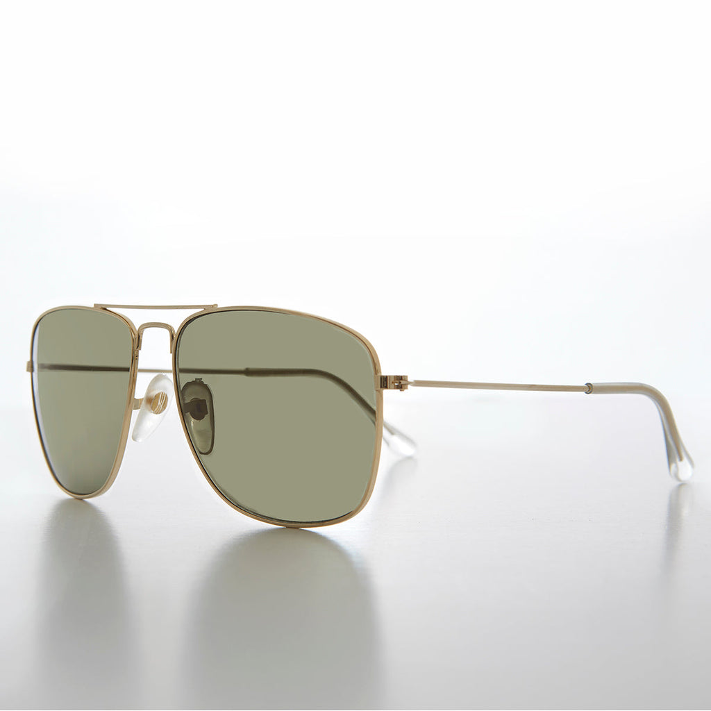 Square 58mm Metal Aviator Sunglasses - Santos